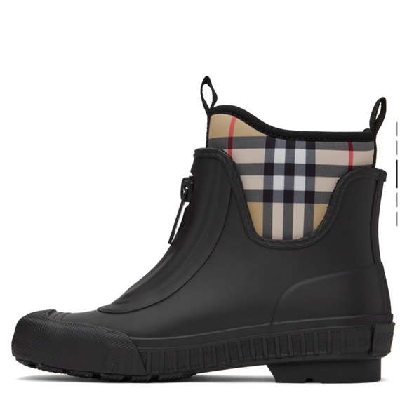 Flinton Check Rain Booties - 11B / 41EU - BLACK - Picture 2 of 5